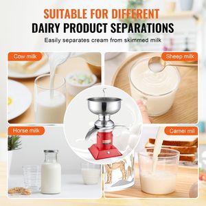 Separador de crema eléctrico de acero inoxidable 304, salida de 100L/H, 10500RPM, desnatador de leche de cabra, separador de crema de vaca, capacidad de tazón de 30W y 5L - Product Image 6