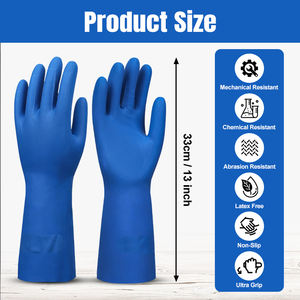 Gants en nitrile résistants aux produits chimiques XINGYU, 33 cm, antidérapants, longs, résistants aux acides, aux alcalis et à l'huile, pour la maison - Product Image 2