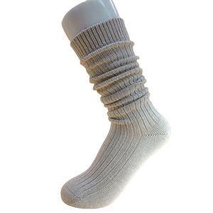 1 paire de chaussettes mi-mollets en coton chanvre naturel de couleur unie lavables en machine chaussettes confortables douces respirantes à double aiguille CHS - Product Image 1