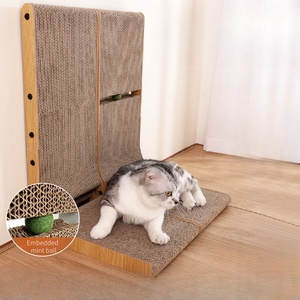 Tiragraffi per Gatti a L Grande in Cartone Ondulato, Protezione Murale per Gatti da Interno, con Palla Interattiva per Affilare le Unghie - Product Image 3