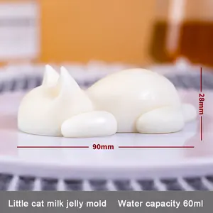 Cetakan silikon puding anjing kucing Panna Cotta Corgi 3D untuk Kue Mousse kelinci