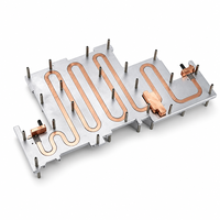 Plaque de refroidissement liquide en aluminium avec tube en cuivre intégré sur mesure, usinée CNC, pour module de puissance de chargeur EV, laser, IGBT
