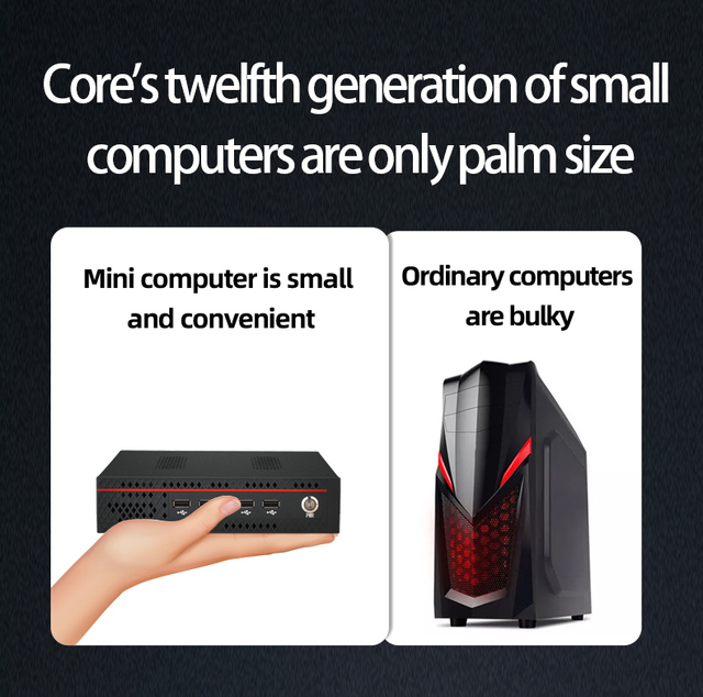 ZOOMWIN I5 12400 I3 12100 Mini PC High-performance 2*DDR4 Memory Slot M.2 Storage 4K Micro Desktop Computer PC