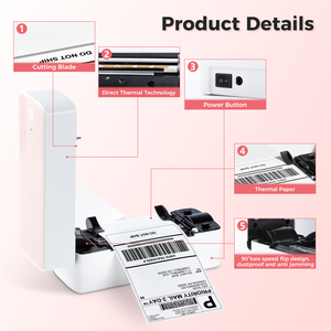 จัดส่งเครื่องพิมพ์ฉลาก Phomemo PM241-BT สําหรับจัดส่งแพคเกจเดสก์ท็อปร้านค้าออนไลน์ธุรกิจ <span class=keywords><strong>4x6</strong></span> บลูทูธเครื่องพิมพ์ความร้อน - Product Image 5