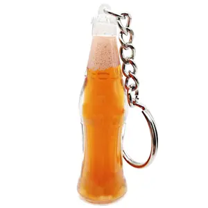 Fashion Drink Soju Bottle Keychain Simulation Resin Beer Wine Trinket Women Keyring Jewelry Travel Gift Souvenir