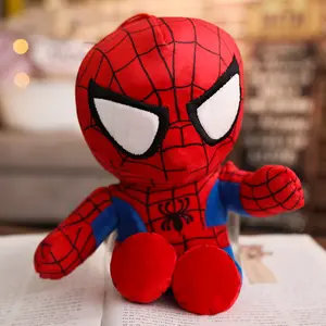 Superventas famoso superhéroe hombre juguetes de peluche lindo barato garra máquina muñeca figura de dibujos animados juguete para niños