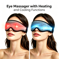 Masque de massage oculaire rafraîchissant avec fonction chauffante, en tissu doux, pliable, pour soulager les yeux secs et les poches sous les yeux