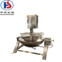 Huashang Custom stoomverwarmde kookketel met mengseltemperatuurregelsysteem, mantelketel voor voedingsmiddelenfabriek.