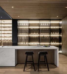 Vitrine à <span class=keywords><strong>vin</strong></span> rouge sur mesure, mobilier haut de gamme pour clubs, <span class=keywords><strong>cave</strong></span> à <span class=keywords><strong>vin</strong></span>, étagères de <span class=keywords><strong>cave</strong></span>, design 3D pour <span class=keywords><strong>magasin</strong></span> d'alcool - Product Image 1