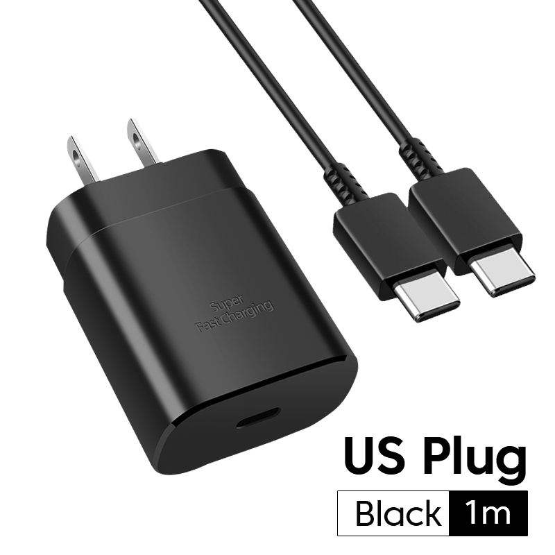 US plug Adapter+Cable Black