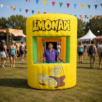 Kiosque Commercial Gonflable Citron, Stand de Crème Glacée et Limonade Gonflable, Tente Publicitaire Gonflable pour Limonade