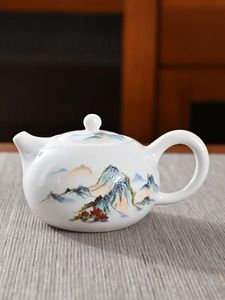 Tetera Mini de Cerámica y Porcelana, Estilo Chino Vintage con Diseño Floral Azul, Ecológica y Personalizable - Product Image 5