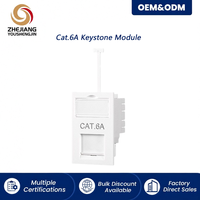 Connecteur Keystone RJ45 CAT6A Ysj HBB, Vente Directe Usine, Testé Gigabit, Plaqué Or, Cache Anti-Poussière, Fenêtre d'Identification, 250 MHz, pour Ordinateur
