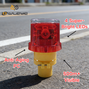 <span class=keywords><strong>Baliza</strong></span> Solar Compacta con Modo de Destello, Material PC/ABS para Control de Tráfico, Seguridad Vial y Seguridad en la Construcción - Product Image 1