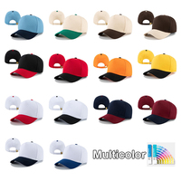 Casquette de baseball vierge sportive d'extérieur à 5 panneaux en coton bicolore avec logo brodé personnalisable – Vente en gros