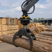 Rotateur hydraulique avec grappin à bois EWC620, force de fendage de 26 tonnes, accessoire d'excavatrice, rotation illimitée à 360°