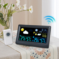 EMAF-Horloge murale électronique sans fil pour l'intérieur, station météo numérique LCD avec capteur extérieur