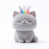 Figurine en caoutchouc PVC personnalisée, floquée, représentant un chat serein, paisible et équilibré, modèle de décoration