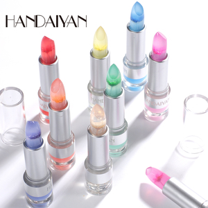 Long Lasting HANDAIYAN Private Label Vegan Transparent Gold Foil Jelly Lip Gloss Moisturizing <strong>Rossetto</strong> Opaco Flower Lipstick - Product Image 1