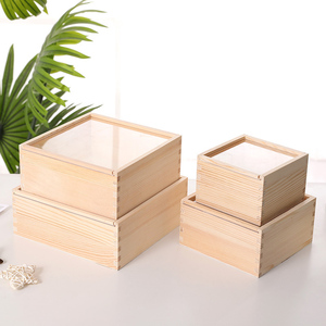 Wanuocraft đánh bóng gỗ thông tự nhiên đa chức năng lưu trữ hộp thiết lập rõ ràng Acrylic Nắp khớp khớp khớp đồ trang sức tổ chức nhà - Product Image 4