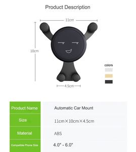Gravitative High Quality Car Mount Universal Mobile Phone Holder Stand Clip Air Vent Mount Car Holder - Product Image 3