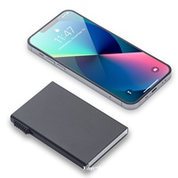Fourniture directe d'usine RFID bloquant le porte-cartes en alliage d'aluminium Offre Spéciale transfrontalier étui pour cartes de crédit d'affaires avec logo laser