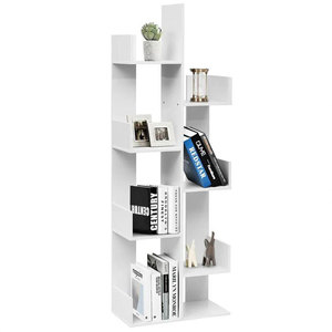 Estantería de madera blanca para decoración del hogar, exhibición de almacenamiento de cubos de libros, estante abierto, estantería estrecha de 6 niveles - Product Image 2
