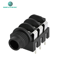 Neutrik NMJ6HHD2 Prises stéréo 1/4 ''pour commutation Neutrik, avec nez demi-fileté et broches droites pour PCB