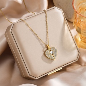 <span class=keywords><strong>Collier</strong></span> en tungstène en forme de cœur avec diamant, motif ouverture/fermeture, <span class=keywords><strong>pour</strong></span> la fête <span class=keywords><strong>des</strong></span> Mères, avec pendentif personnalisable, <span class=keywords><strong>pour</strong></span> l'Europe et les États-Unis - Product Image 3