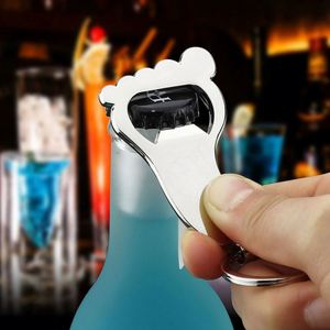 Novelty Metal Foot Shaped Beer Bottle Opener Keychain Blank Beverage Opener Key Ring for Men <b>Custom</b> Bottle Opener Foot Key Chain - Product Image 5