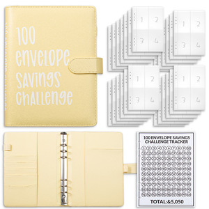 100 Enveloppe Défi <span class=keywords><strong>Couple</strong></span> Enveloppe Défi Économie D'argent <span class=keywords><strong>Livre</strong></span> Classeur A5 Notebook Bloc-Notes - Product Image 6