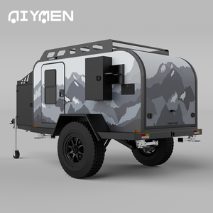 Lujo Mini lágrima fibra de vidrio aluminio viaje remolque duradero RV Camper aventuras al aire libre todoterreno camión Camper móvil - Product Image 1