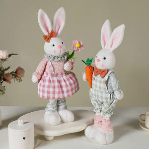 Easter Bunny Plush Tall Leg Stretchable Easter <b>Egg</b> Holding Ornament Fashion Modern Design Beautiful Decoration for Supplies - Product Image 1