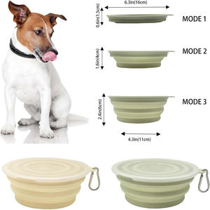 Novo Produto Personalizado Viagem Dobrável <span class=keywords><strong>Silicone</strong></span> <span class=keywords><strong>Pet</strong></span> Dog <span class=keywords><strong>Bowls</strong></span> Portátil Dog Bowl Folding Outdoor Dobrável Dog <span class=keywords><strong>Bowls</strong></span> com Tampa - Product Image 2