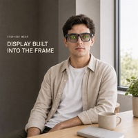 Lunettes intelligentes à IA avec double lentille optique, affichage par guide d'ondes, traducteur de texte, prompteur vocal, compagnon de parole et contrôle tactile
