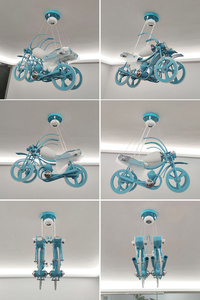 Lustre pour <span class=keywords><strong>chambre</strong></span> d'enfants lustre de vélo led moderne pour enfants garçon fille <span class=keywords><strong>chambre</strong></span> décor à la maison eyeshield cartoon inspiré lumière - Product Image 3