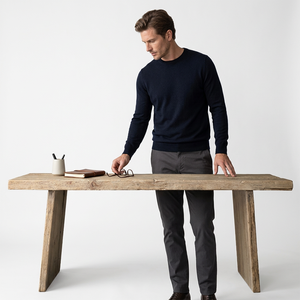 Mesa de Comedor Plegable Tradicional de 12 Plazas con Tablero Grueso de Madera de Olmo Reciclada Envejecida, Ecológica e Impermeable - Product Image 1