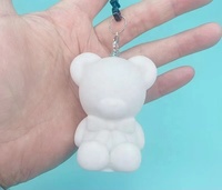 Figurine d'ours artisanale DIY, Figurine d'ours 'Fluid Bear' à personnaliser, Porte-clés lapin 'Fluid Rabbit' pour enfants et adultes, Peinture fluide