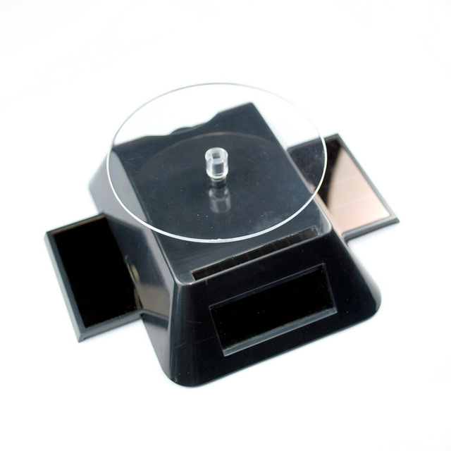 Black Color Solar Powered Rotating Turn Table Display Stand Plate