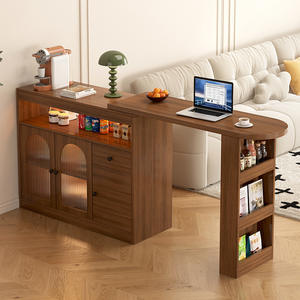 Mesa Consola de Madera Maciza Extensible con Almacenamiento para Sala de Estar, Entrada, Apartamento Pequeño, Balcón, Montada en la Pared, Lateral del Sofá - Product Image 4