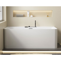 Baignoire autoportante murale de taille standard pour salle de bain intérieure