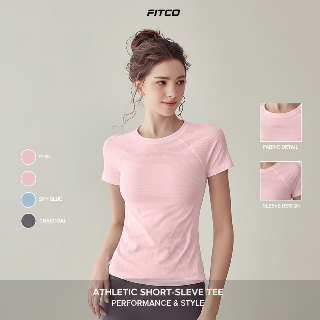 Women Short Yoga T-Shirt High Elastic Slim Fit Breathable Quick Dry High Quality Gym Sports Workout Tops