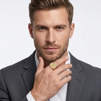 Mode Vente Chaude Rétro Dominateur AG Bague Maçonnique pour Hommes Femmes Plaqué Or En Acier Inoxydable Zircon Fabricant En Gros