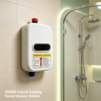Chauffe-eau électrique sans réservoir 3500W 220V avec élément chauffant en acier inoxydable, affichage LED, étanche IPX4, en plastique, pour extérieur, camping-car, hôtel