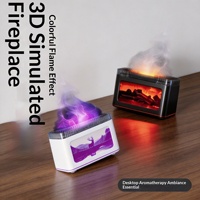 Diffuseur d'arômes 3D simulé avec flamme colorée, parfum longue durée, alimentation USB, capacité 0,5L, pour la maison, le bureau, le bureau à domicile