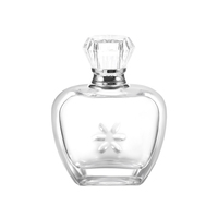 Bouteille en verre vide de 100 ml en forme de pomme mignonne avec motif de neige pour huile parfumée à la pomme – Idéale pour Noël