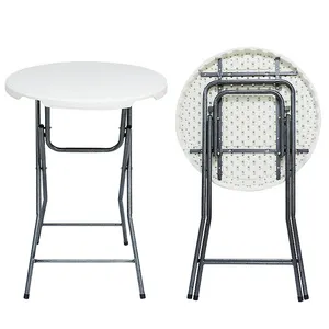 Ousen高品質アウトドアパーティーホワイトプラスチックバーテーブルと椅子セット