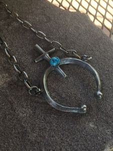 สร้อยคอจี้รูปไม้กางเขนสีฟ้าคราม Navajo สไตล์ตะวันตกเฉียงใต้ - Product Image 2