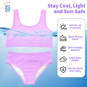 Maillots <span class=keywords><strong>de</strong></span> <span class=keywords><strong>bain</strong></span> deux pièces pour filles personnalisés, ensembles <span class=keywords><strong>de</strong></span> bikinis, vêtements <span class=keywords><strong>de</strong></span> <span class=keywords><strong>bain</strong></span> UPF 50+, haut <span class=keywords><strong>de</strong></span> bikini et bas <span class=keywords><strong>de</strong></span> bikini pour filles <span class=keywords><strong>de</strong></span> 4 à 13 ans - Product Image 2