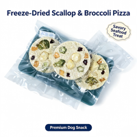 Pizza lyophilisée aux coquilles Saint-Jacques et brocoli, enrichie en fibres, vitamines et protéines, pour animaux à stomac sensible, prix de gros